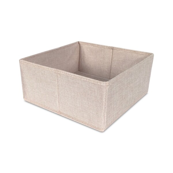 John Louis Home Half Cube Fabric Storage Bin, Tweed, Cream, 11 in W BIN-HC-T01 - main